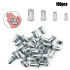 100pcs Rivet Nuts Rivetnuts Blind Set Nutserts Threaded Insert Nutsert Cap Flat