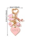 Love Pink Mini Bag Cosmetics Charm Keychain Key Ring Chain Keyring Fashion Women