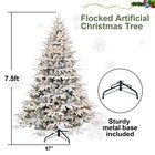 7 5 Ft Prelit Snow Flocked Spruce Artificial Christmas Tree 3280 Tips 650 Lights