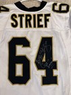 New Orleans Saints Ot Zach Strief White Game Worn Jersey Signed And Inscribed