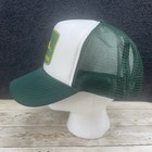 Vintage John Deere White Foam Mesh Snapback Baseball Cap Hat Nissun Trucker Vgc