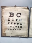 Antique Pair Of Metal-framed Optometry Eye Charts - Pre-1930 Medical Collectible