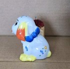 Vtg Porcelain Lusterware  Pin Cushion House Puppy Dog Figure Made In Japan