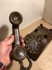 Vintage Brown Rotary Desk Phone Telephone Mcm Western Electric Itt  Tested