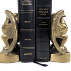 Vintage Pair Of Pm Craftsman Solid Brass Eagle Bookends 1776 Usa 6 5  6 6 Lbs