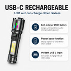 2pack- 2000lm Rechargeable Led Flashlight Usb-c Rgb Power Bank Magnetic Tactical