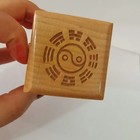5cm Peach Wood Handcarved Congenital Eight Diagrams Seal Taoist Ritual Implement