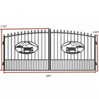 20x8 Ft Steel Dual Swing Driveway Gate ox Style  Powder Coated Rust Resistant