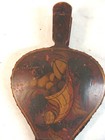 Antique 19c Folk Art Carved Painted Cornucopia Wood Bellows