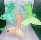 Beach Coastal Nautical Sea Life Tropical Decor Beaded Mermaid Tail Ornament   b 