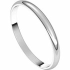Size 9 - Platinum Wedding Band 2 Mm Wide Half Round Ultra-light Unisex Ring
