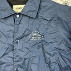 Vans Off The Wall Coach Jacket Men s Large Navy Blue Fleece Lined  read 