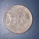 Trade Token Good For 25 Cents In Merchandise Mccracken Kansas 1905 J c  Wharton