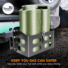 Jerry Gas Cans Holder Rack 5 Gallon 20 Liter  Lockable Metal Steel Jerry Gasolin