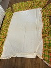 Vtg 1970s  Yellow green Plaid Retro Bedskirt 100    X 98    - Mid Century