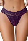  -   Wet Look Thong Panty Satin Stretch 7 l Lace Mauve