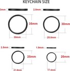 40 Pack Key Ring Keychain Mix 4 Sizes Black Metal Flat Split Key Chains Rings  