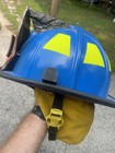 Cairns 1010 Fire Ems Emt Helmet Blue W  Eagle Shield  Neck Shroud C-trd Badge 15