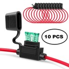 10 Pack 12 Awg Inline Fuse Holder- Auto Replacement Fuse Holder With 10pcs Fuse