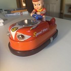 Rare Vintage Battery Powered  dashing Car  Tin Toy Made In Japan  working Order 