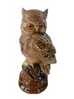 Vintage Mcm Ceramic Owl Table Lamp Night Light Retro Decor Glowing Eyes Works 
