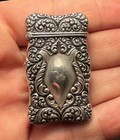 Antique Sterling Silver Repoussee Art Nouveau Baroque Match Safe Vesta Case  1