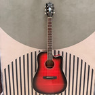 Fojill 41  Dreadnought Cutaway Acoustic Electric Guitar Red Burst Eq