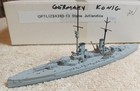 Navis 1 1250 Ww1 German Sms  Konig Battleship 2n Ptd Metal Waterline W Box Nice