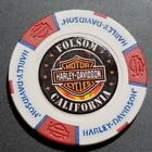 Folsom Hd   California   white red blue Full Color  Harley Davidson Poker Chip
