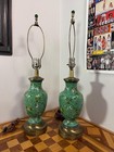 Nice Vintage Pair Chinese Cloisonne Table Lamps 26  Tall