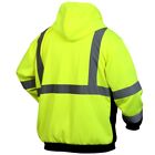 High Visibility Class 3 Reflective Hooded Zip Up Safety Fleece Sweatshirt Hoodie