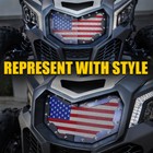 Utv Steel Front Bumper Mesh Grille W usa Flag For Can-am Maverick X3 2017-2023