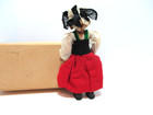 Vintage Swiss Appenzell 6 Inch Doll Felt And Composition 50s 60s