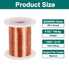 36 Awg Magnet Wire 6 Oz 169 8g Enameled Copper Wire 155c 311f 