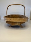 Vintage Putney Vermont Baskerville Old  Wooden Trug Garden Basket