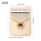  21 Keys Thumb Piano  Brown Mini Portable Finger Piano Maple Wood Sun Pattern 