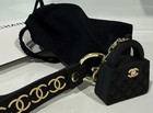 Chanel Vip Novelty Gift Mini Bag Charm Keychain Quilted Black Gold Rare