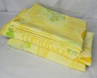 Vtg Pequot Double Sheet Set Yellow Butterflies Flowers Full Fitted Pillow Cases 