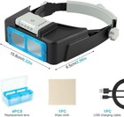 Headband Magnifier With Light Jeweler Magnifying Glass Loupe Visor Optivisor New
