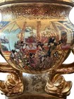 Antique Satsuma Footed Pedestal Vase Asian Urn Ornate Koi Fish Footed Rare