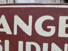 Vintage Zion National Park Porcelain Sign Rare Old Forest Service Danger Cliffs