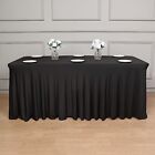6 Ft Wavy Rectangular Fitted Tablecloth Premium Spandex Table Cover Party Events