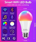 4 Pack Smart E26 9w Led Rgb Lights Bulbs App Bluetooth Wifi Work Alexa   Google