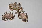 14k Yellow Gold   100  Diamonds Crab Brooch Pin   Earrings Signed 22 25 Grams