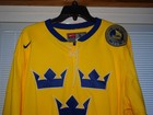 Nike Team Sweden 2010 Vancouver Olympics Iihf Ice Hockey Jersey Yellow Adult L