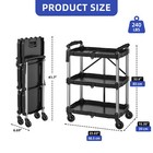 3 Shelves Aluminum Portable Service Cart Durable Foldable 240 Lbs Garage Tools