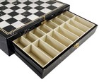 Us Civil War General Qns Chess Set W 17  Black   White Faux Marble Storage Board