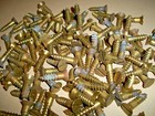 32 - N o s Solid Brass Wood Screws With The Flat Slotted Head  1  Long X  14