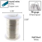 Beadsmith Silver Plated 16 Gauge Craft Wire Elements - 8 Yard Spool
