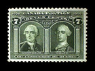  variety  Canada      Scott  100 Que Tercentenary Issue 7   Mint Vf - Diagonal Line